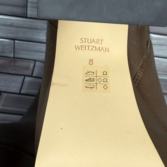Stuart Weitzman Women's Brown Leather Party Zip Platform Boot Shoe Size 8-NEW - Picture 6 of 6